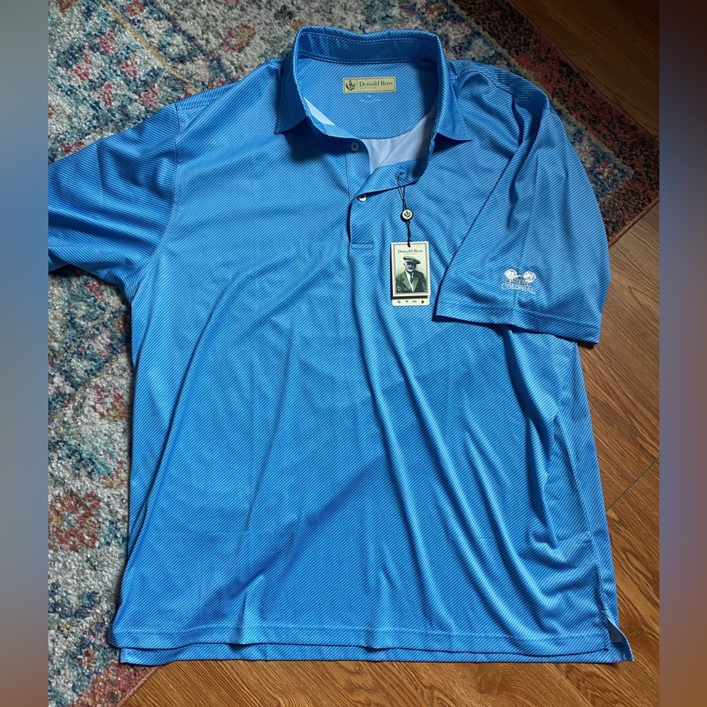 NWT Donald Ross XL blue colonial polo